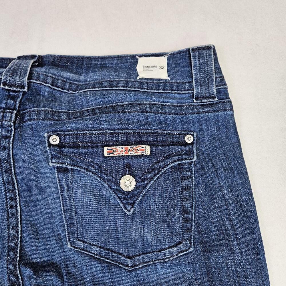 Hudson Jeans Womens 32 Beth Mid-Rise Baby Bootcut Flap Pocket Western Blue 32x30 - Picture 9 of 16